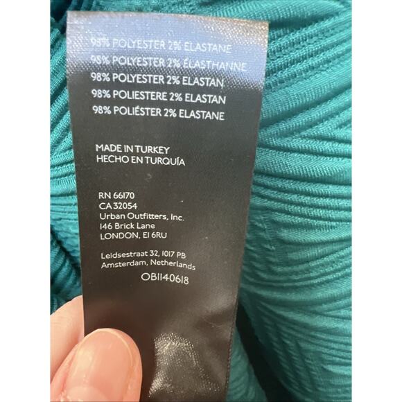 NWT Free People Dress Mini Green Sz Small S Babydoll Back Tie MRSP $110 Pockets - Picture 4 of 10